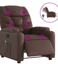 Massagesessel Elektrisch Braun Kunstleder