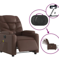 Massagesessel Elektrisch Braun Kunstleder