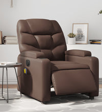 Massagesessel Elektrisch Braun Kunstleder