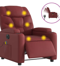 Massagesessel Elektrisch Weinrot Kunstleder