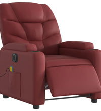 Massagesessel Elektrisch Weinrot Kunstleder
