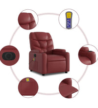 Massagesessel Elektrisch Weinrot Kunstleder