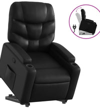 Relaxsessel mit Aufstehhilfe Schwarz Kunstleder