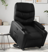 Relaxsessel mit Aufstehhilfe Schwarz Kunstleder