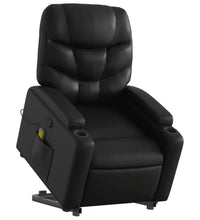 Massagesessel mit Aufstehhilfe Schwarz Kunstleder