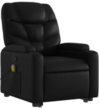 Massagesessel mit Aufstehhilfe Schwarz Kunstleder
