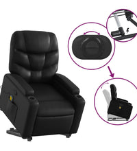 Massagesessel mit Aufstehhilfe Schwarz Kunstleder