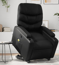 Massagesessel mit Aufstehhilfe Schwarz Kunstleder