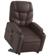 Massagesessel mit Aufstehhilfe Braun Kunstleder