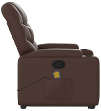 Massagesessel mit Aufstehhilfe Braun Kunstleder