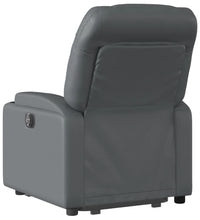 Massagesessel mit Aufstehhilfe Elektrisch Grau Kunstleder