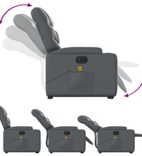 Massagesessel mit Aufstehhilfe Elektrisch Grau Kunstleder