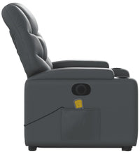 Massagesessel mit Aufstehhilfe Elektrisch Grau Kunstleder