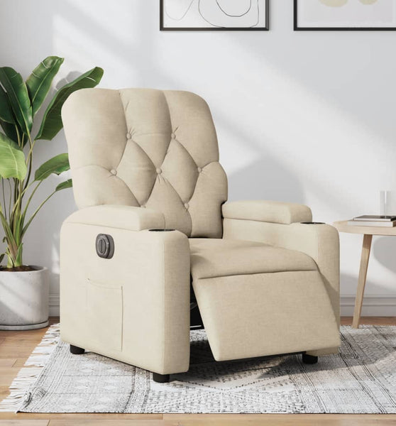 Relaxsessel Elektrisch Creme Stoff