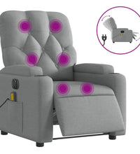 Massagesessel Elektrisch Hellgrau Stoff