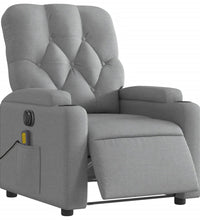 Massagesessel Elektrisch Hellgrau Stoff