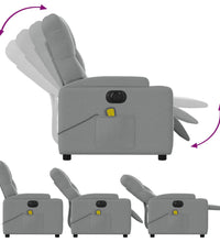 Massagesessel Elektrisch Hellgrau Stoff