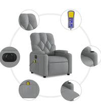 Massagesessel Elektrisch Hellgrau Stoff