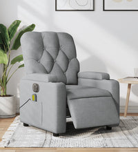 Massagesessel Elektrisch Hellgrau Stoff