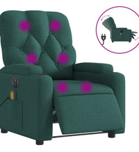 Massagesessel Elektrisch Dunkelgrün Stoff
