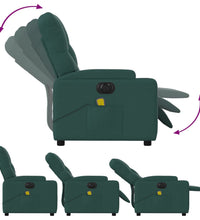 Massagesessel Elektrisch Dunkelgrün Stoff