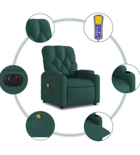 Massagesessel Elektrisch Dunkelgrün Stoff