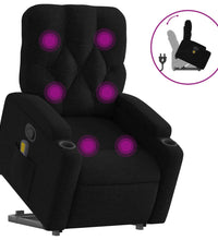 Massagesessel mit Aufstehhilfe Schwarz Stoff