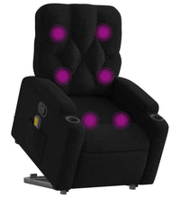 Massagesessel mit Aufstehhilfe Schwarz Stoff