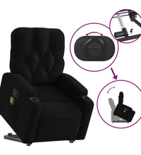 Massagesessel mit Aufstehhilfe Schwarz Stoff