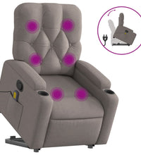 Massagesessel mit Aufstehhilfe Taupe Stoff
