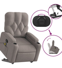 Massagesessel mit Aufstehhilfe Taupe Stoff