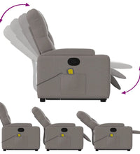 Massagesessel mit Aufstehhilfe Taupe Stoff