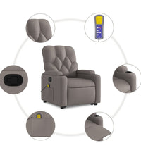 Massagesessel mit Aufstehhilfe Taupe Stoff