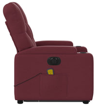 Elektrischer Massagesessel mit Aufstehhilfe Weinrot Stoff
