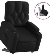 Relaxsessel mit Aufstehhilfe Schwarz Kunstleder