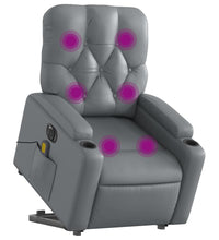 Massagesessel mit Aufstehhilfe Elektrisch Grau Kunstleder