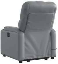 Massagesessel mit Aufstehhilfe Elektrisch Grau Kunstleder