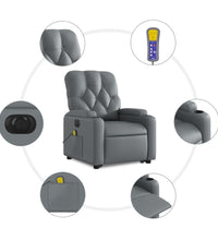 Massagesessel mit Aufstehhilfe Elektrisch Grau Kunstleder
