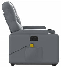 Massagesessel mit Aufstehhilfe Elektrisch Grau Kunstleder