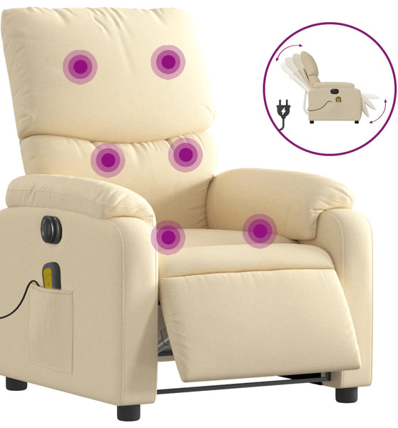 Massagesessel Elektrisch Creme Stoff