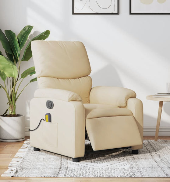 Massagesessel Elektrisch Creme Stoff