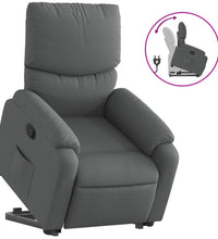 Relaxsessel mit Aufstehhilfe Dunkelgrau Stoff