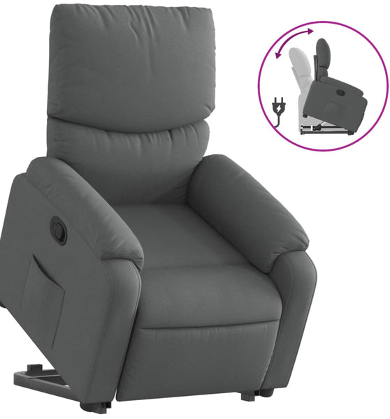 Relaxsessel mit Aufstehhilfe Dunkelgrau Stoff