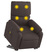 Massagesessel mit Aufstehhilfe Dunkelbraun Stoff