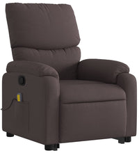 Massagesessel mit Aufstehhilfe Dunkelbraun Stoff