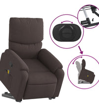 Massagesessel mit Aufstehhilfe Dunkelbraun Stoff