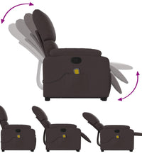 Massagesessel mit Aufstehhilfe Dunkelbraun Stoff