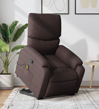 Massagesessel mit Aufstehhilfe Dunkelbraun Stoff