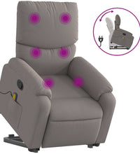 Massagesessel mit Aufstehhilfe Taupe Stoff