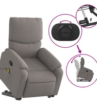 Massagesessel mit Aufstehhilfe Taupe Stoff